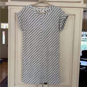 Lou & Grey White and Blue Sheath Mini Dress